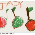 a child's drawing of cherries