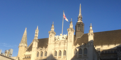 Flag flying over the Guildhall of the City of London
