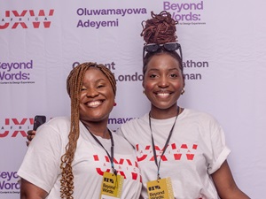 keynote speakers and founders of UXWA: Joynels Ogbugo and Damilola Aderombi